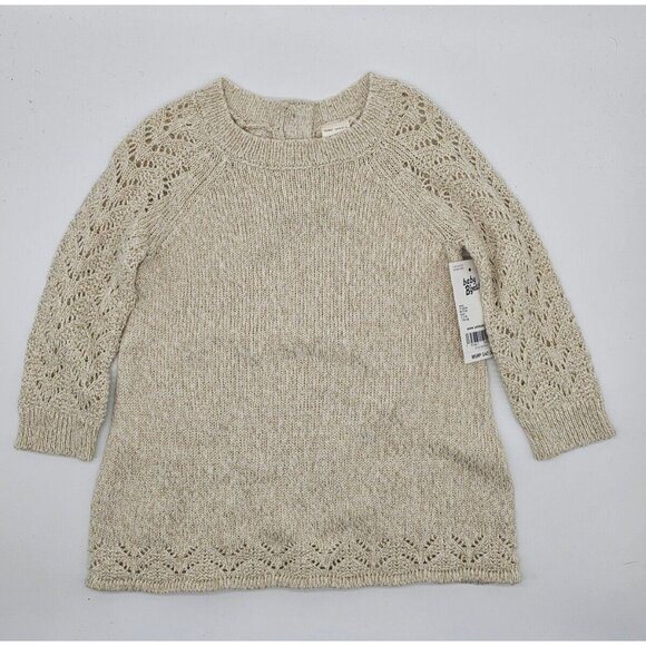 Oshkosh Baby B'Gosh Girls Sweater Dress Size 9 Months Gold Shimmer Long Sleeve - Picture 1 of 10
